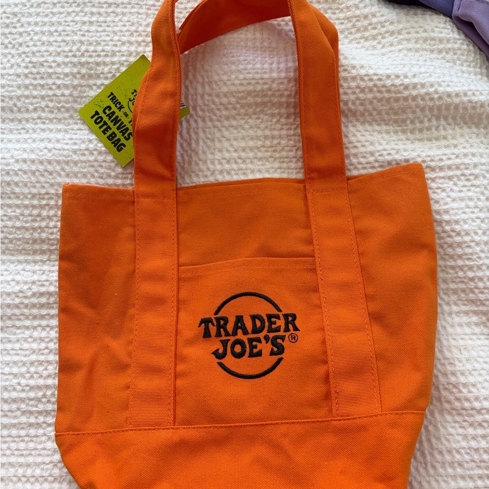 Trader Joe's Orange Canvas Tote Bag